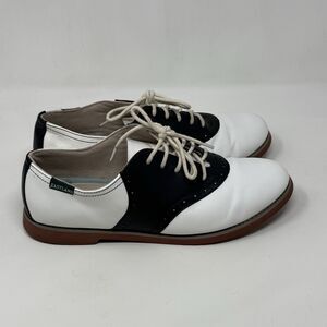 Eastland Sadie Saddle Shoes Womens 10 W Wide Black White Retro 50s Rockabilly